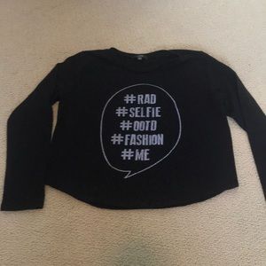 Issi black cotton long sleeve T-shirt